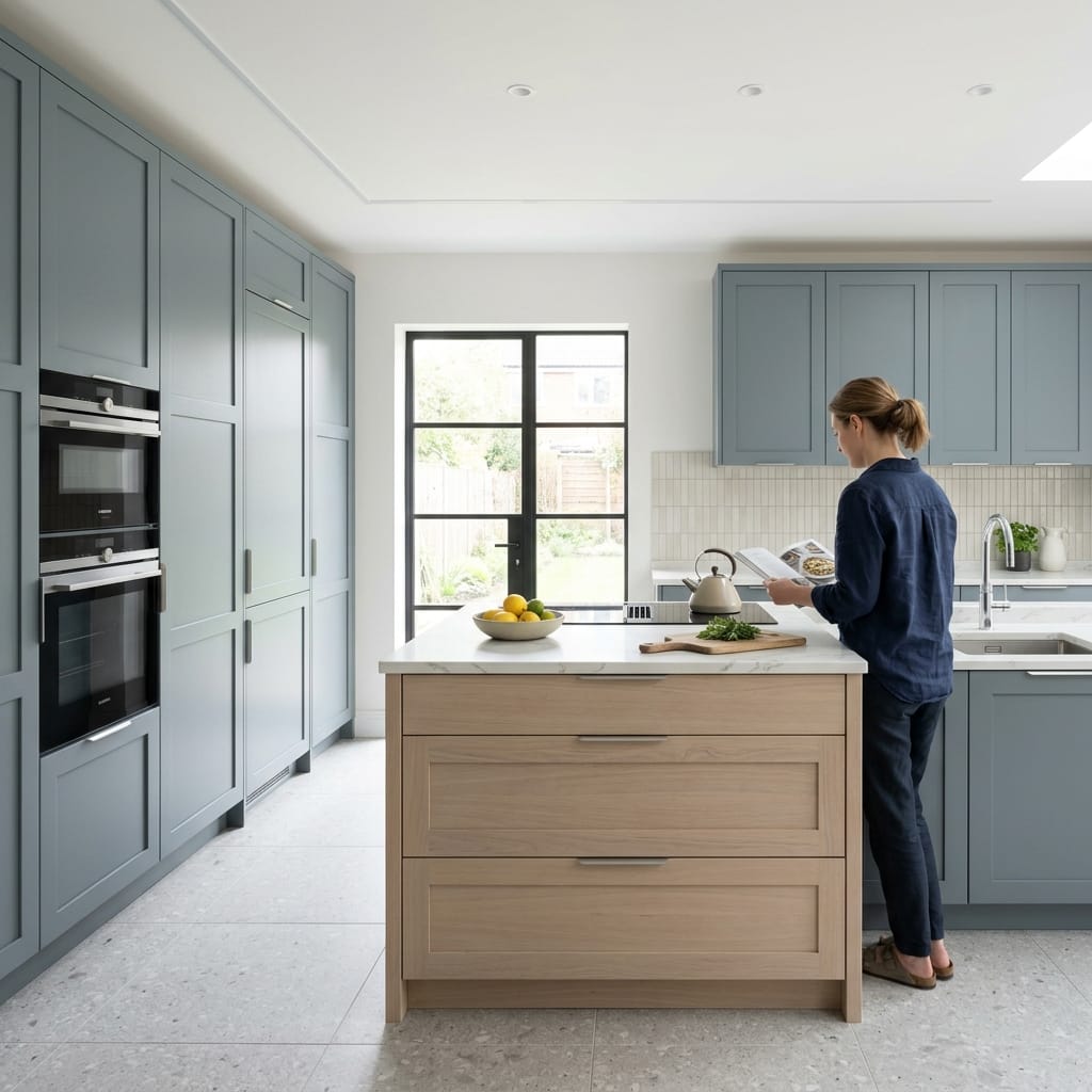 Bespoke kitchen designed for a Stalybridge home, quality materials and considered layout