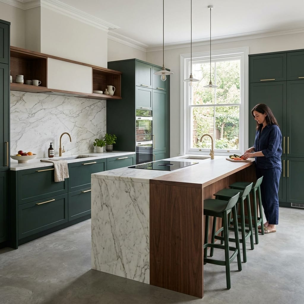 Bespoke kitchen designed for a Stretford home, quality materials and considered layout