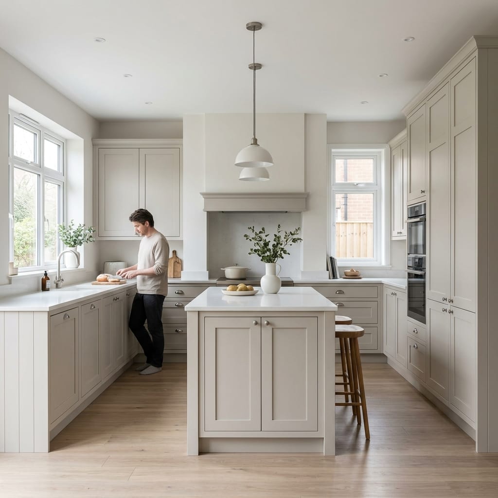 Bespoke kitchen designed for a Wakefield home, quality materials and considered layout