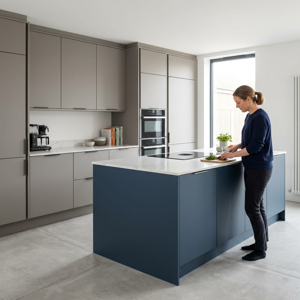 Bespoke kitchen designed for a Ossett home, quality materials and considered layout