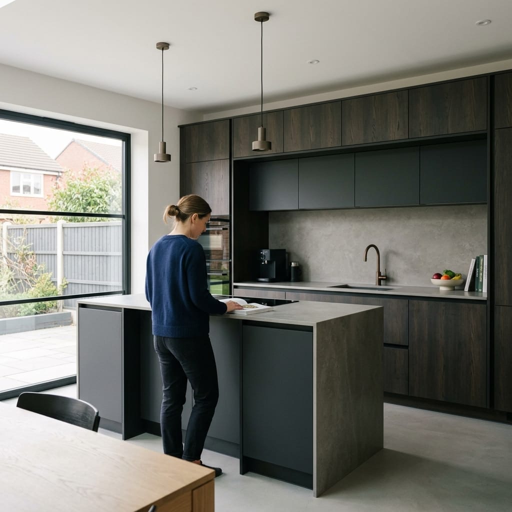 Bespoke kitchen designed for a Pontefract home, quality materials and considered layout