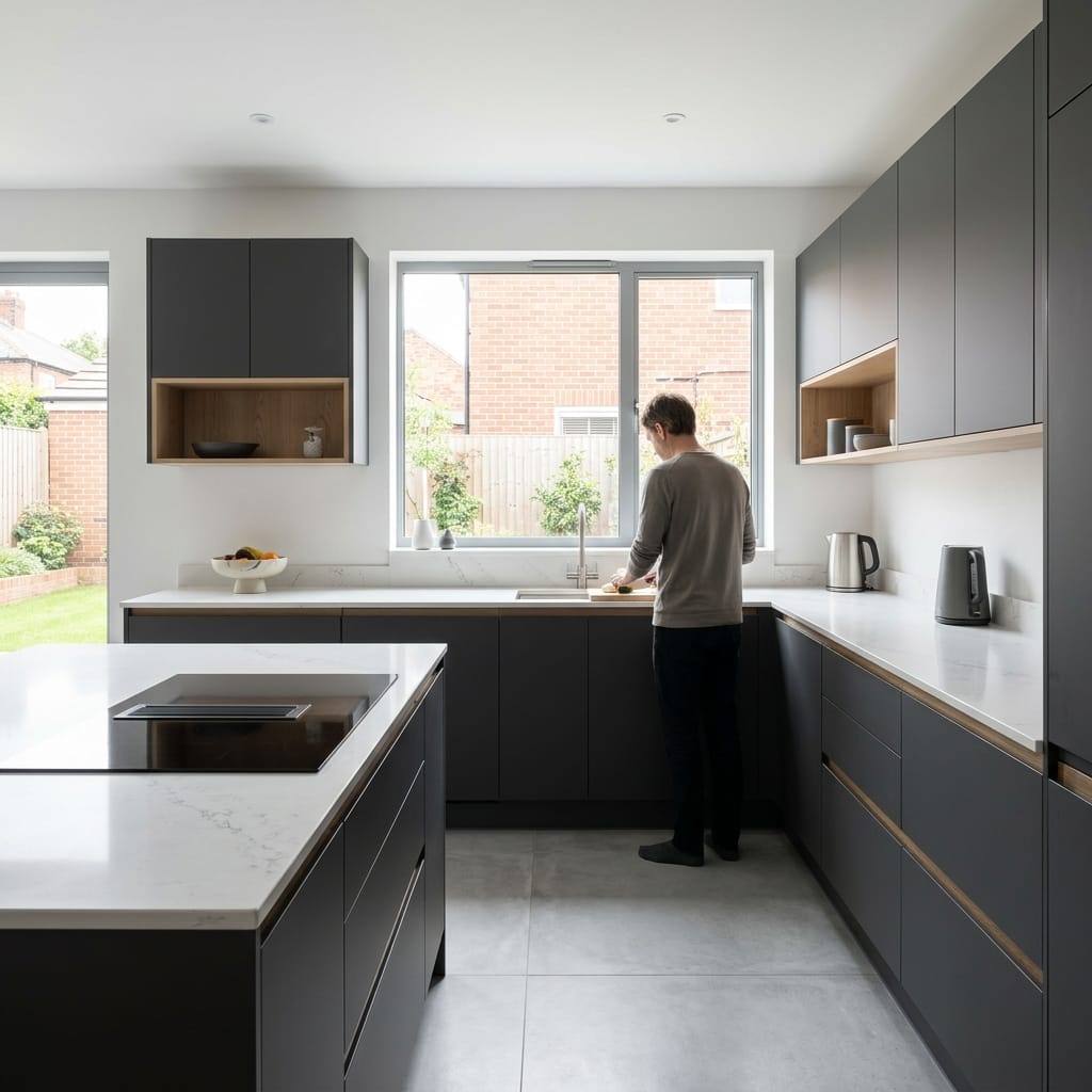 Bespoke kitchen designed for a Hoyland Nether home, quality materials and considered layout