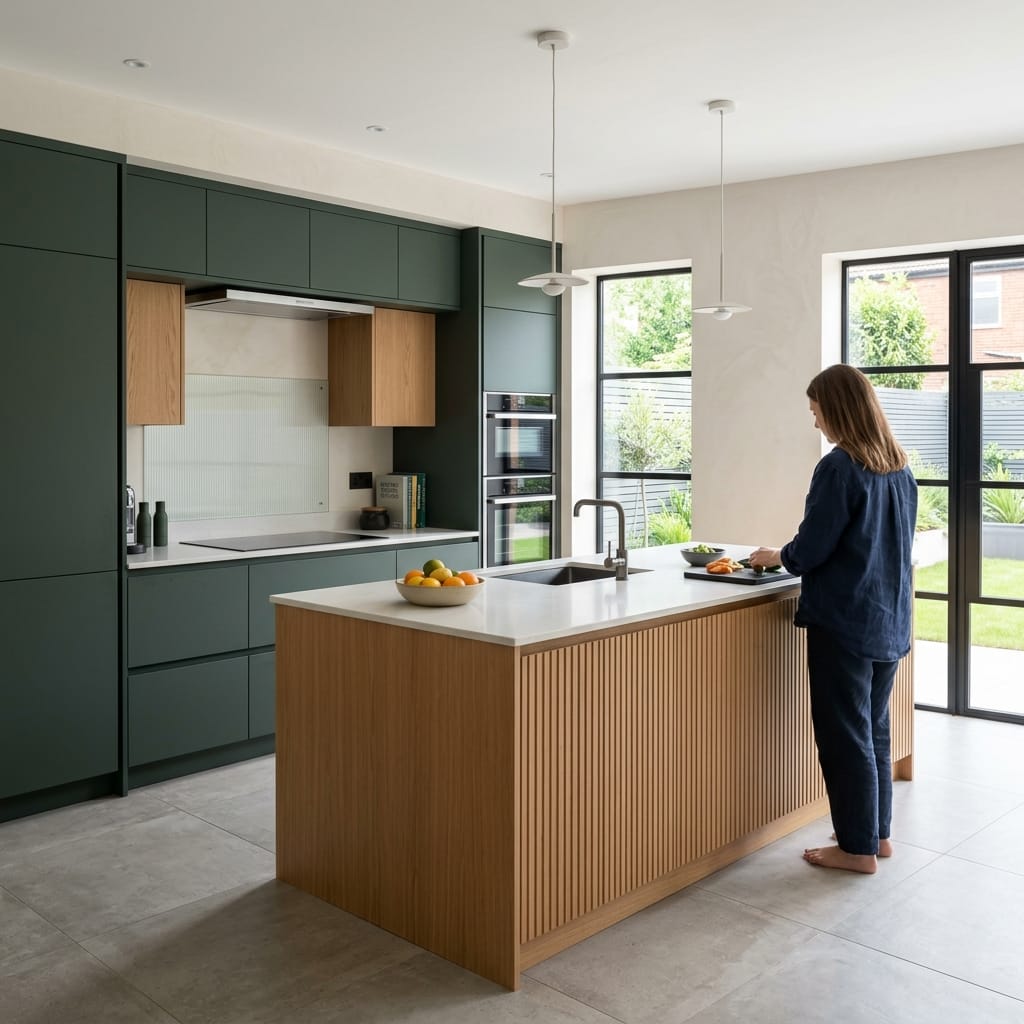 Bespoke kitchen designed for a Rotherham home, quality materials and considered layout