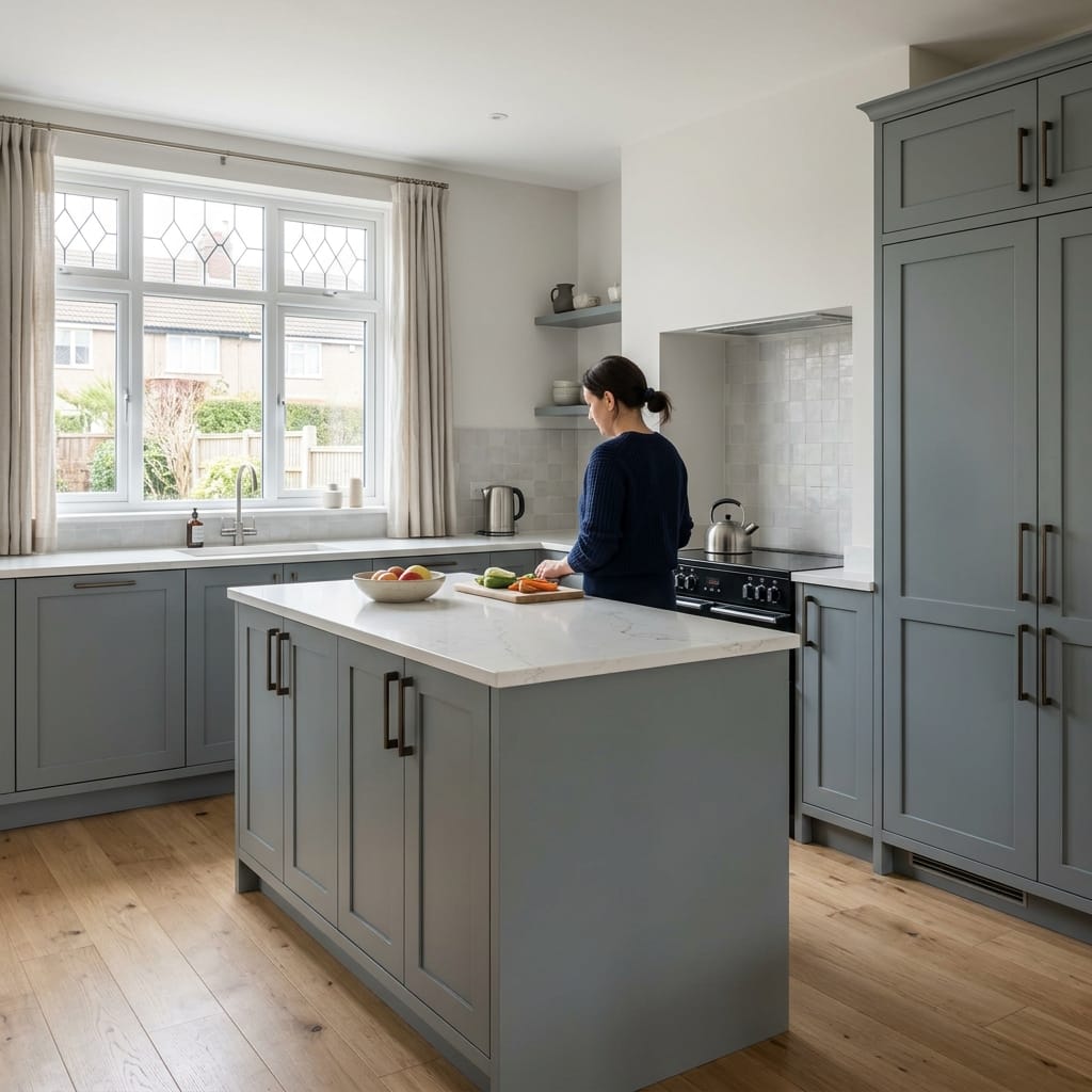 Bespoke kitchen designed for a Wombwell home, quality materials and considered layout