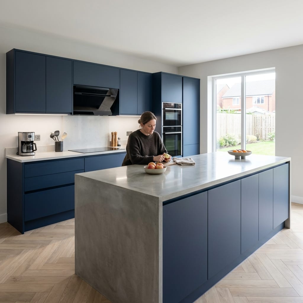 Bespoke kitchen designed for a Middlesbrough home, quality materials and considered layout