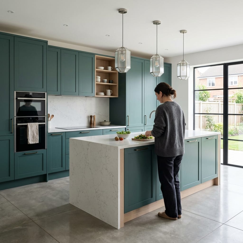 Bespoke kitchen designed for a Scarborough home, quality materials and considered layout