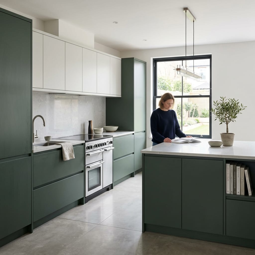 Bespoke kitchen designed for a Whitehaven home, quality materials and considered layout