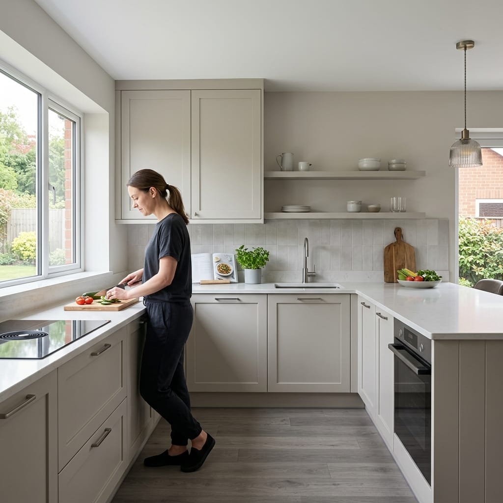 Bespoke kitchen designed for a Burntwood home, quality materials and considered layout