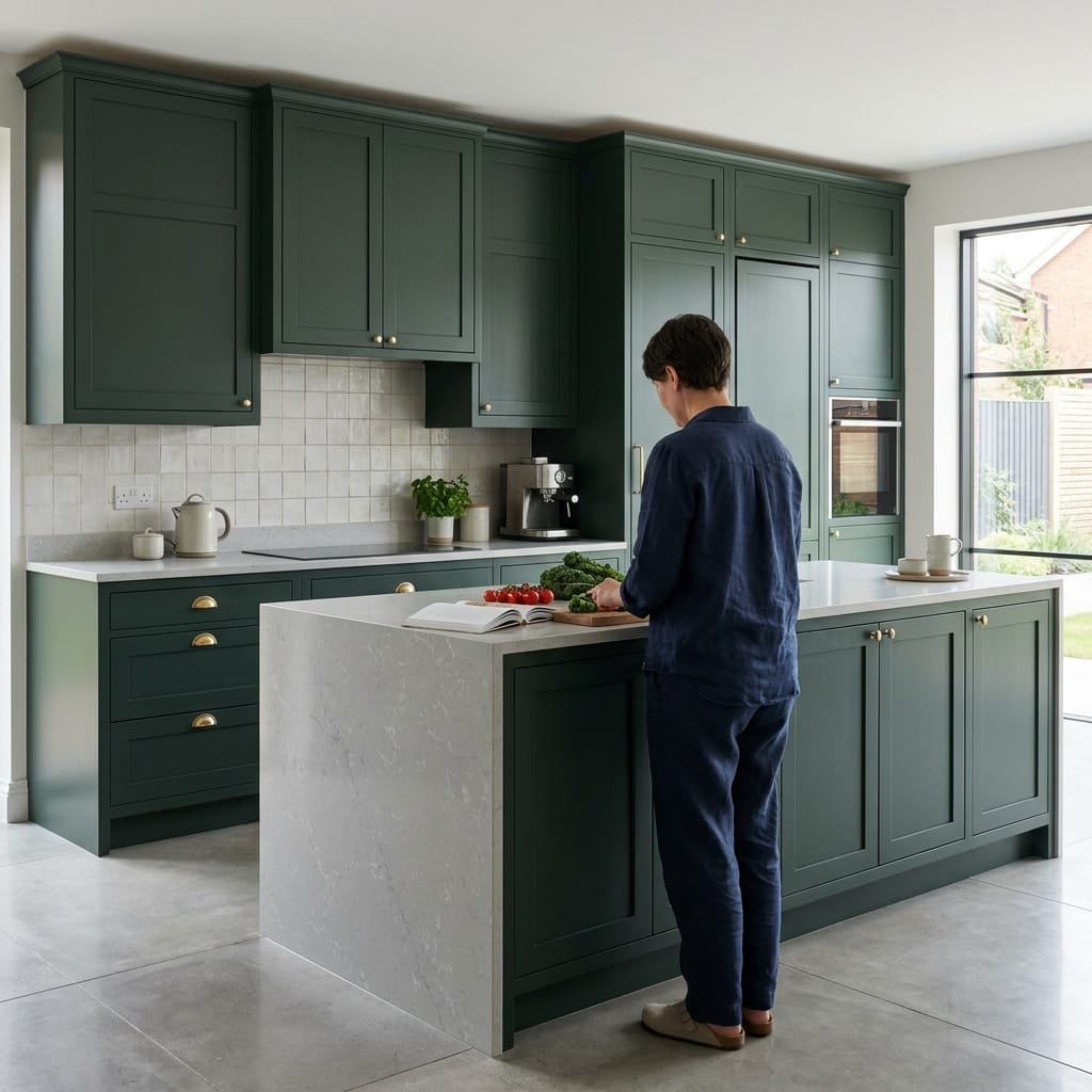 Bespoke kitchen designed for a Cannock home, quality materials and considered layout