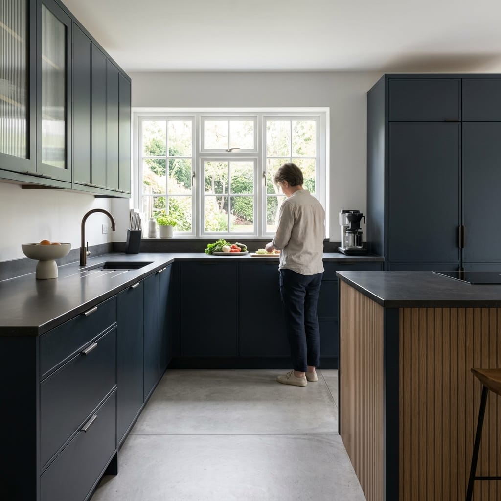 Bespoke kitchen designed for a Hednesford home, quality materials and considered layout