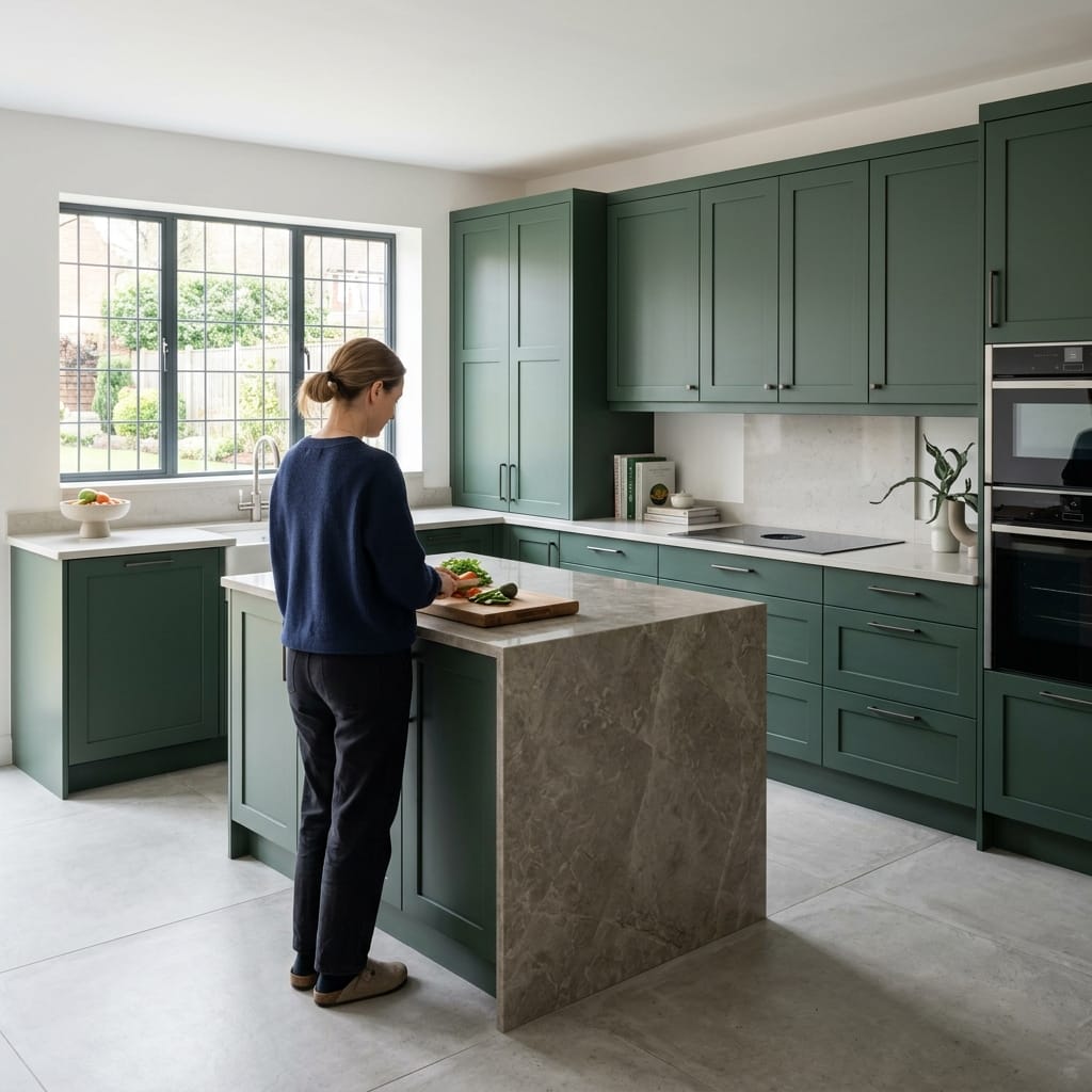 Bespoke kitchen designed for a Stoke on Trent home, quality materials and considered layout