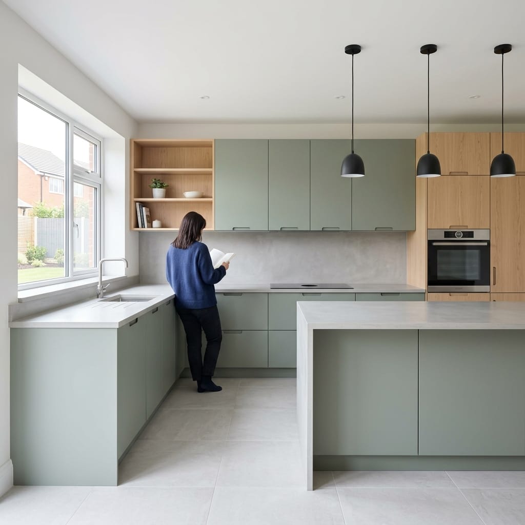 Bespoke kitchen designed for a Bolsover home, quality materials and considered layout