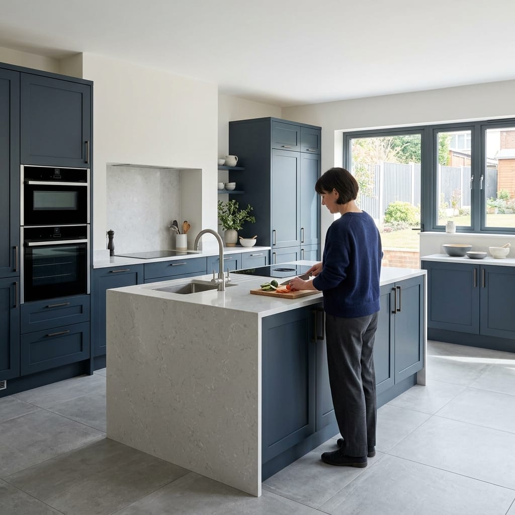 Bespoke kitchen designed for a Ilkeston home, quality materials and considered layout