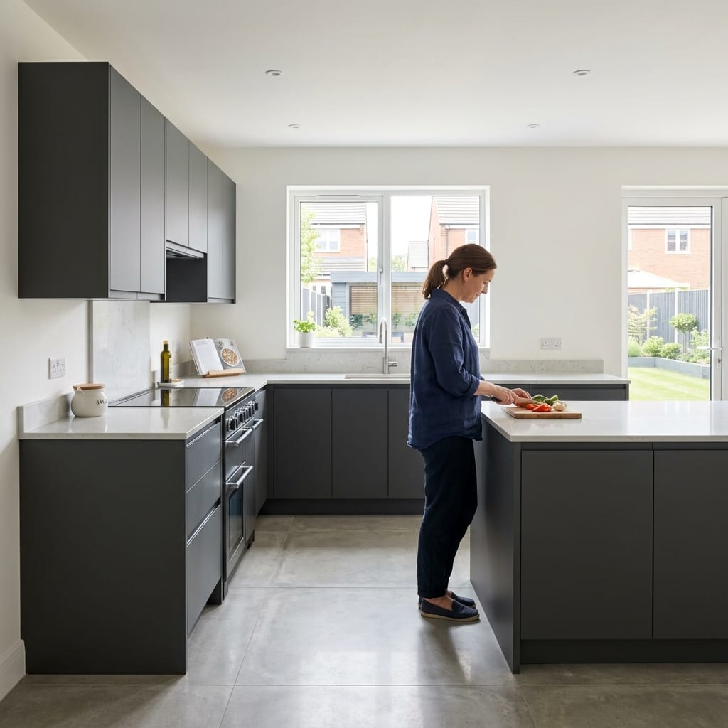 Bespoke kitchen designed for a Long Eaton home, quality materials and considered layout