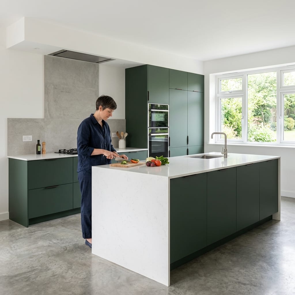 Bespoke kitchen designed for a Matlock home, quality materials and considered layout
