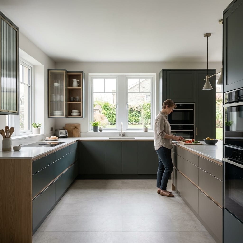 Bespoke kitchen designed for a Staveley home, quality materials and considered layout