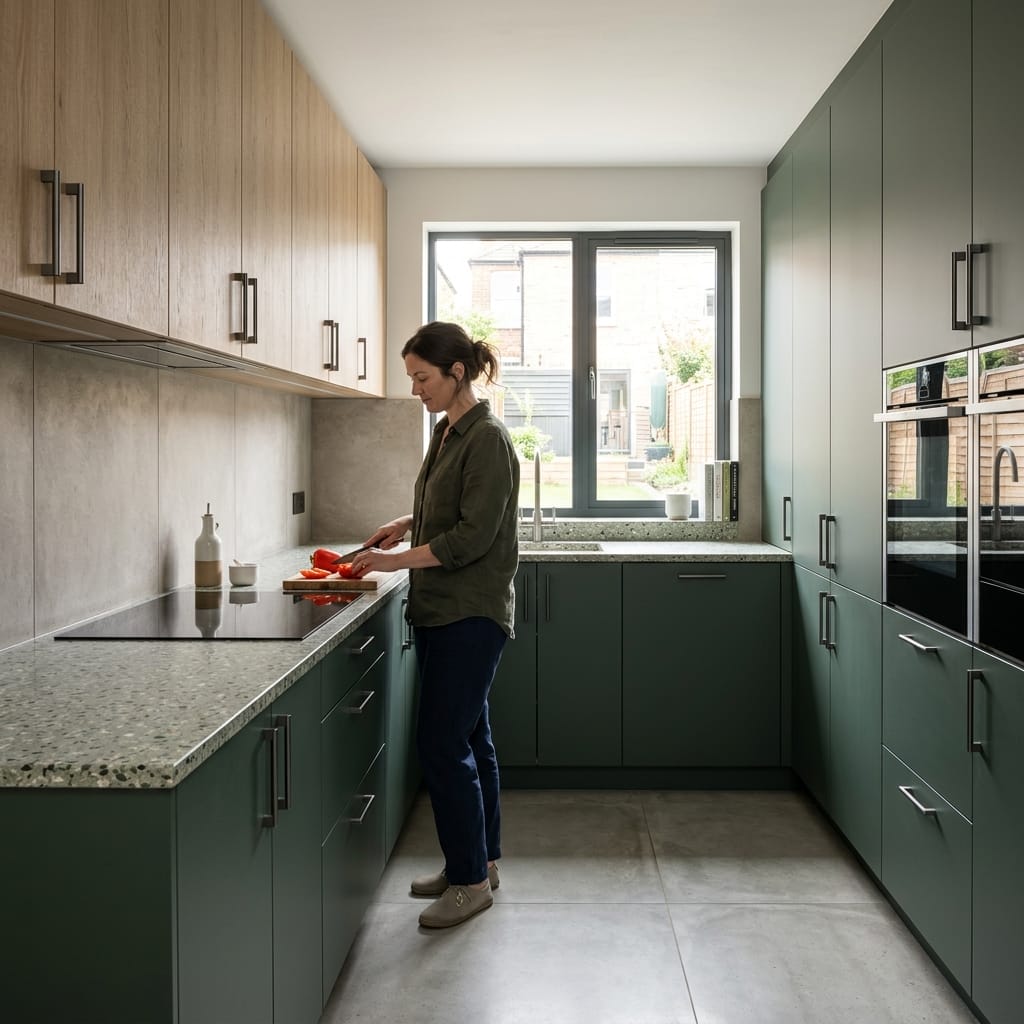 Bespoke kitchen designed for a Birmingham home, quality materials and considered layout