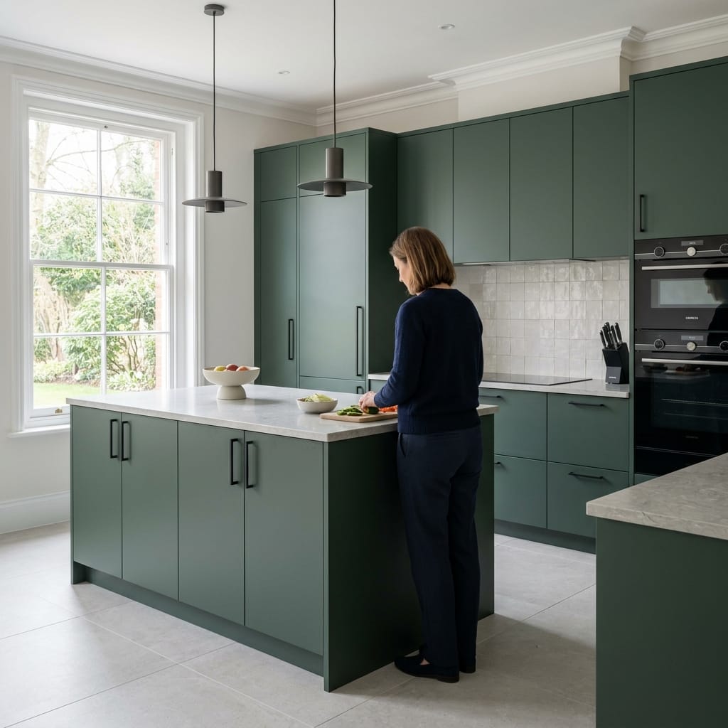 Bespoke kitchen designed for a Solihull home, quality materials and considered layout