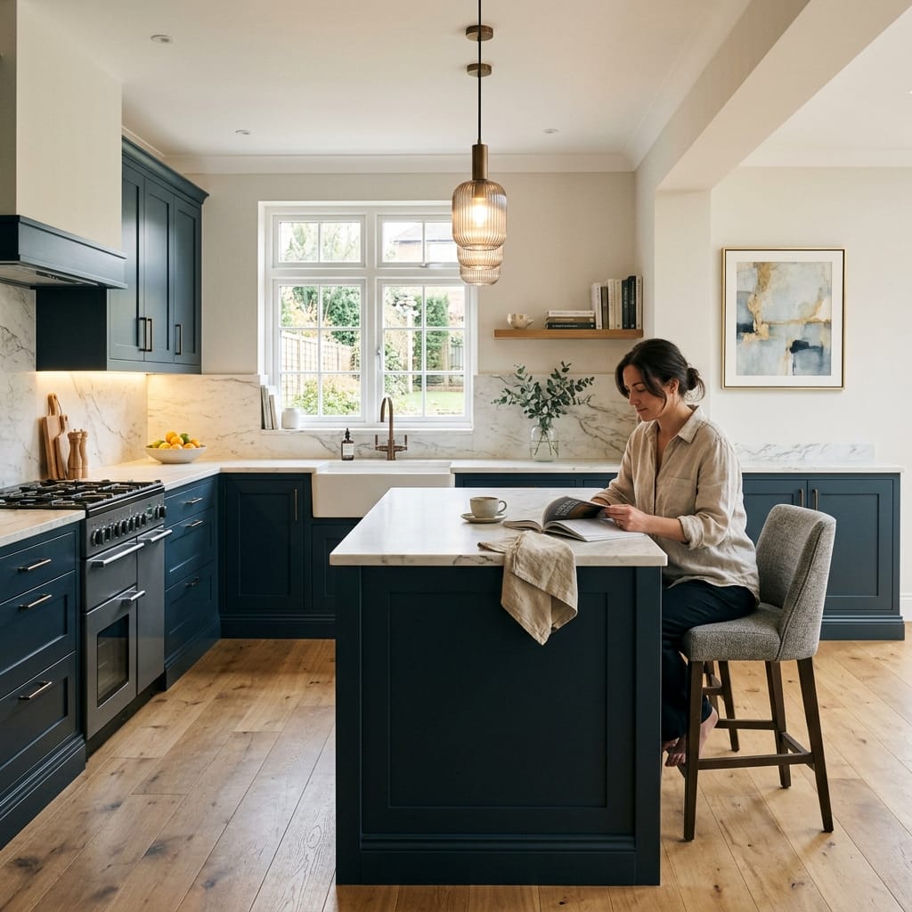 Bespoke kitchen designed for a Earlswood home, quality materials and considered layout