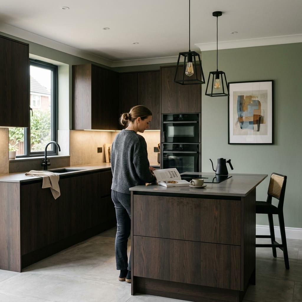 Bespoke kitchen designed for a Droitwich home, quality materials and considered layout