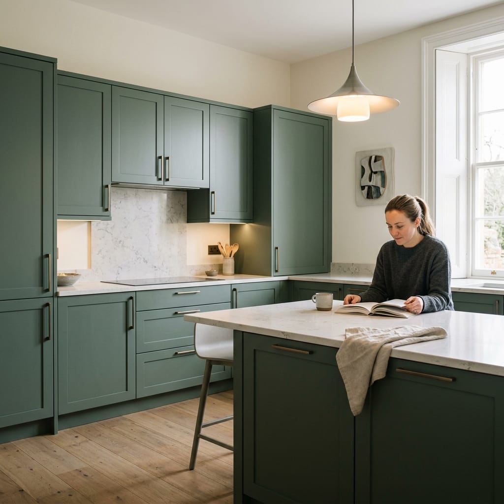 Bespoke kitchen designed for a Great Malvern home, quality materials and considered layout