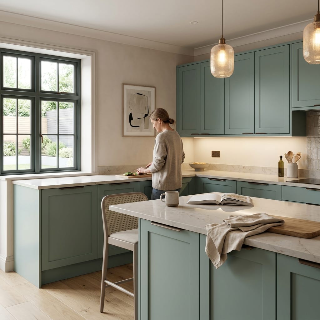 Bespoke kitchen designed for a Redditch home, quality materials and considered layout