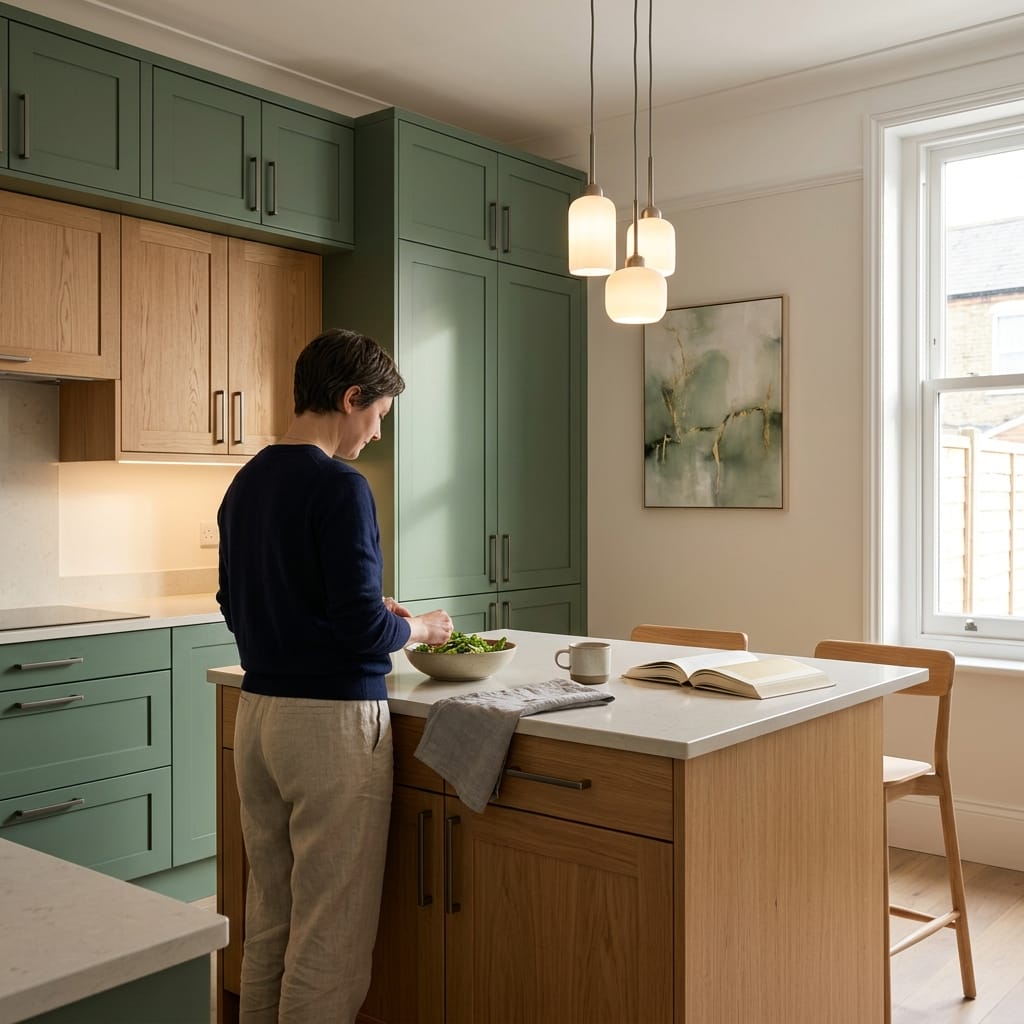 Bespoke kitchen designed for a Beeston home, quality materials and considered layout
