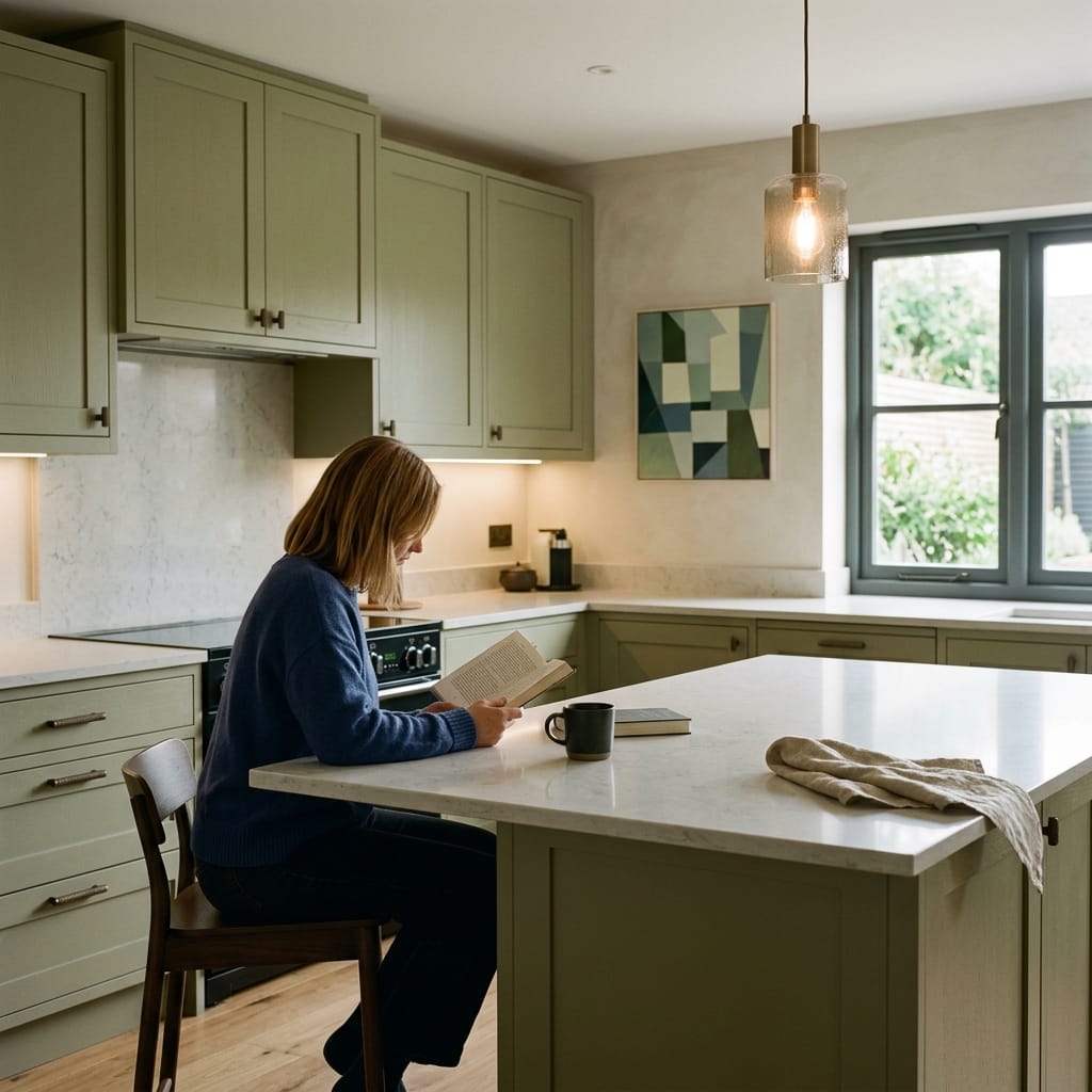 Bespoke kitchen designed for a Underwood home, quality materials and considered layout