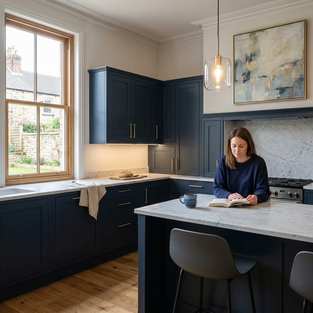 Bespoke kitchen designed for a Worksop home, quality materials and considered layout