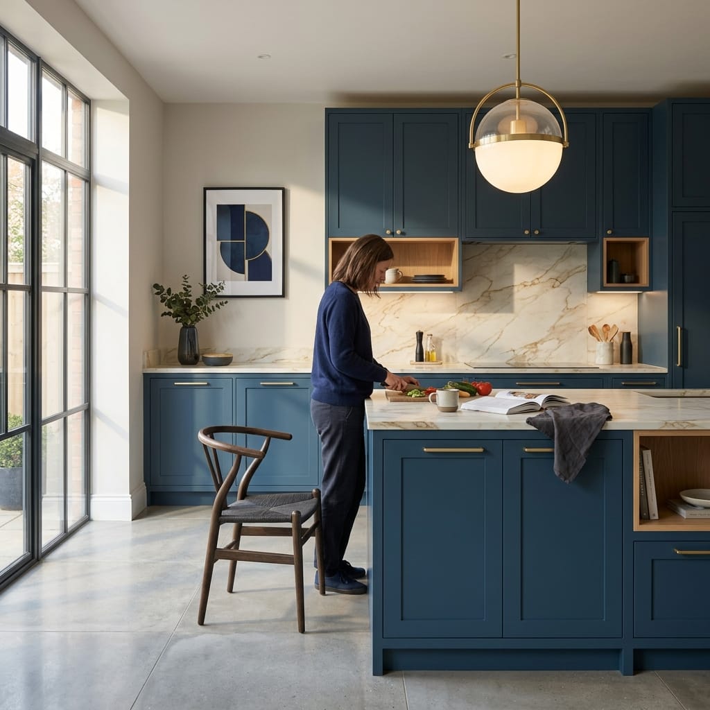 Bespoke kitchen designed for a Loughborough home, quality materials and considered layout