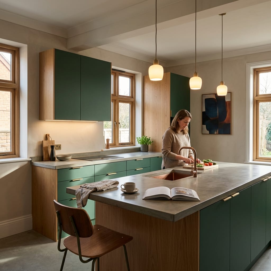 Bespoke kitchen designed for a Gainsborough home, quality materials and considered layout