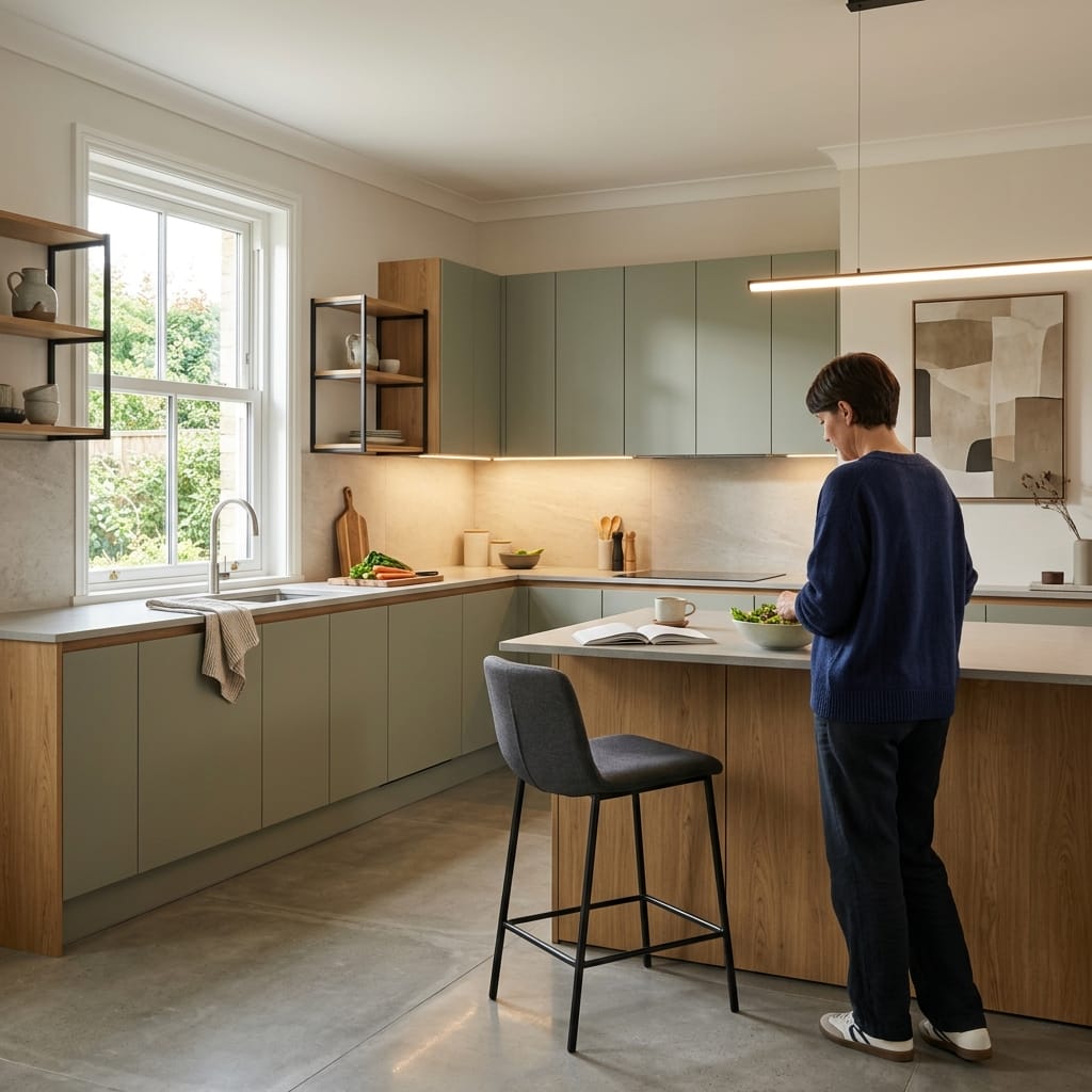 Bespoke kitchen designed for a Market Deeping home, quality materials and considered layout