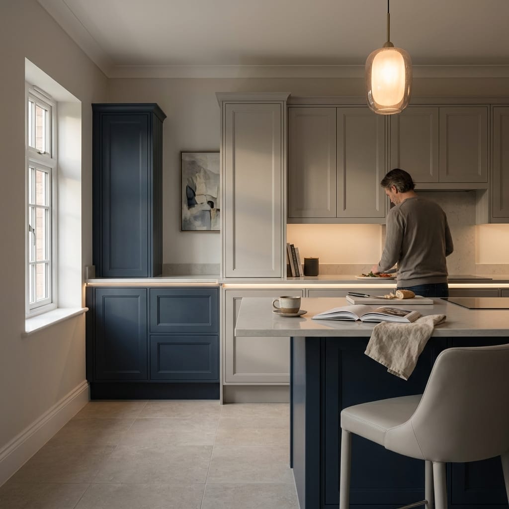 Bespoke kitchen designed for a Spalding home, quality materials and considered layout