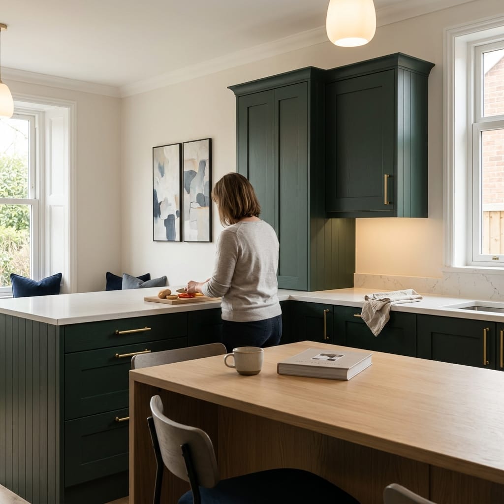 Bespoke kitchen designed for a Oakengates home, quality materials and considered layout