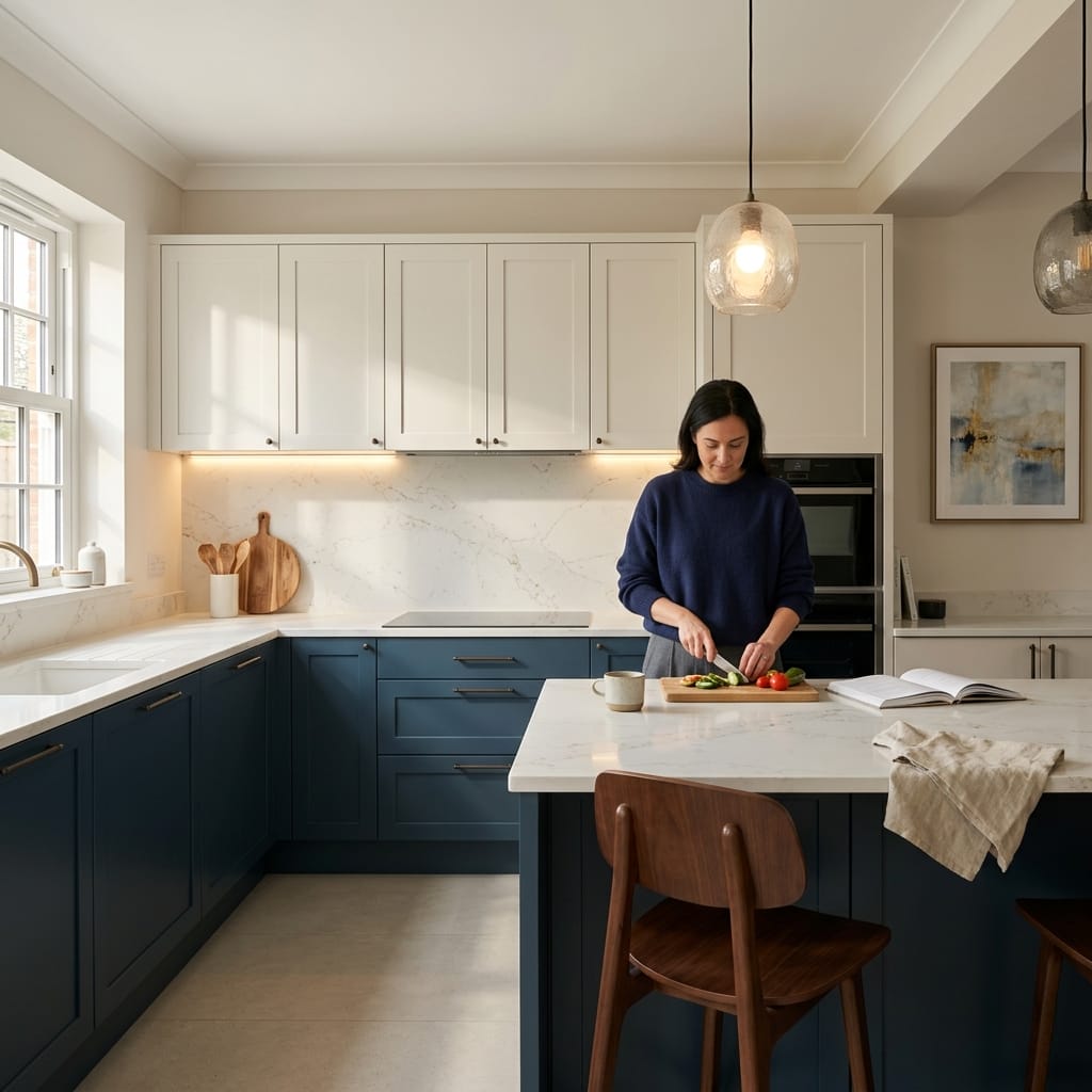 Bespoke kitchen designed for a Daventry home, quality materials and considered layout