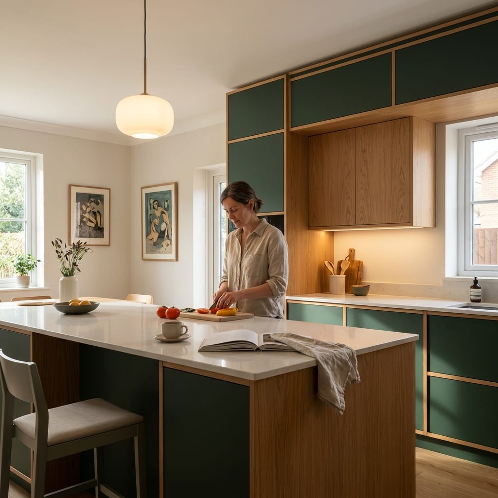 Bespoke kitchen designed for a Aylesbury home, quality materials and considered layout