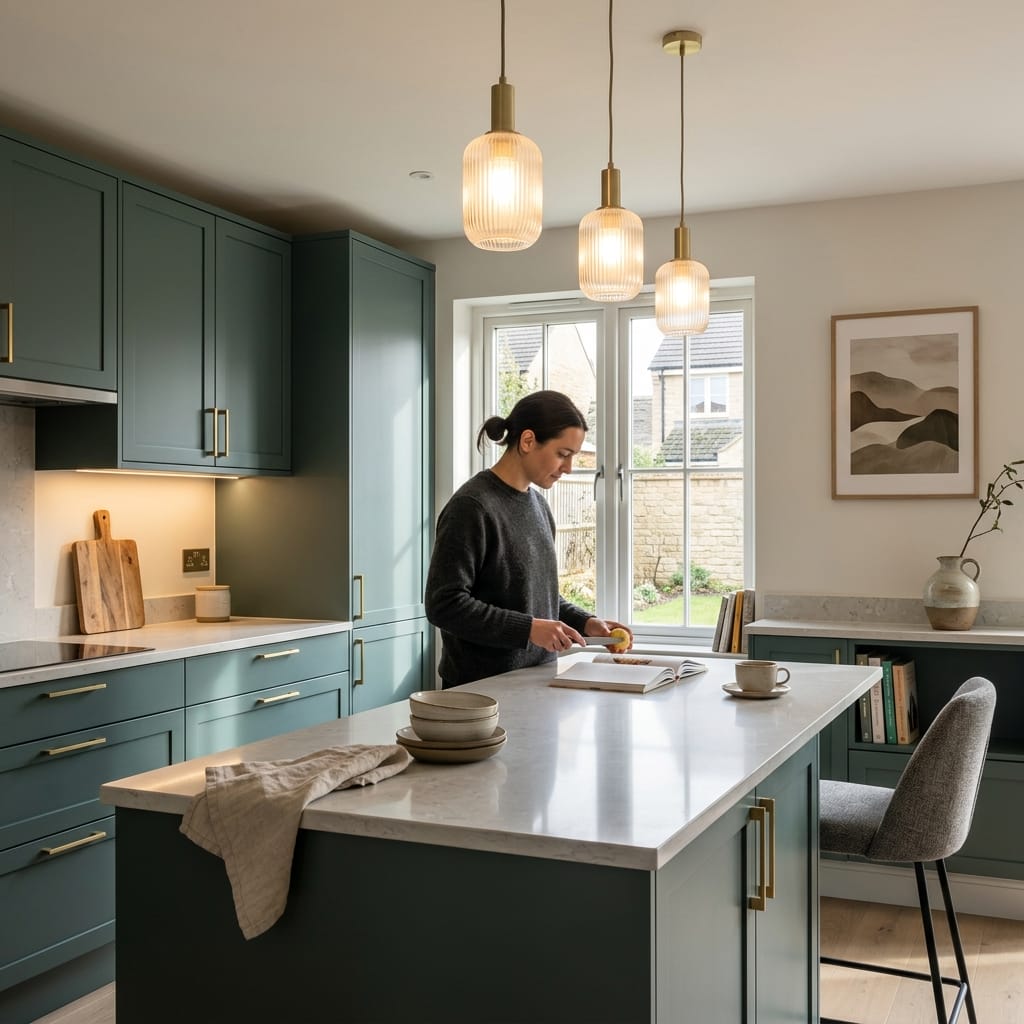 Bespoke kitchen designed for a Bicester home, quality materials and considered layout