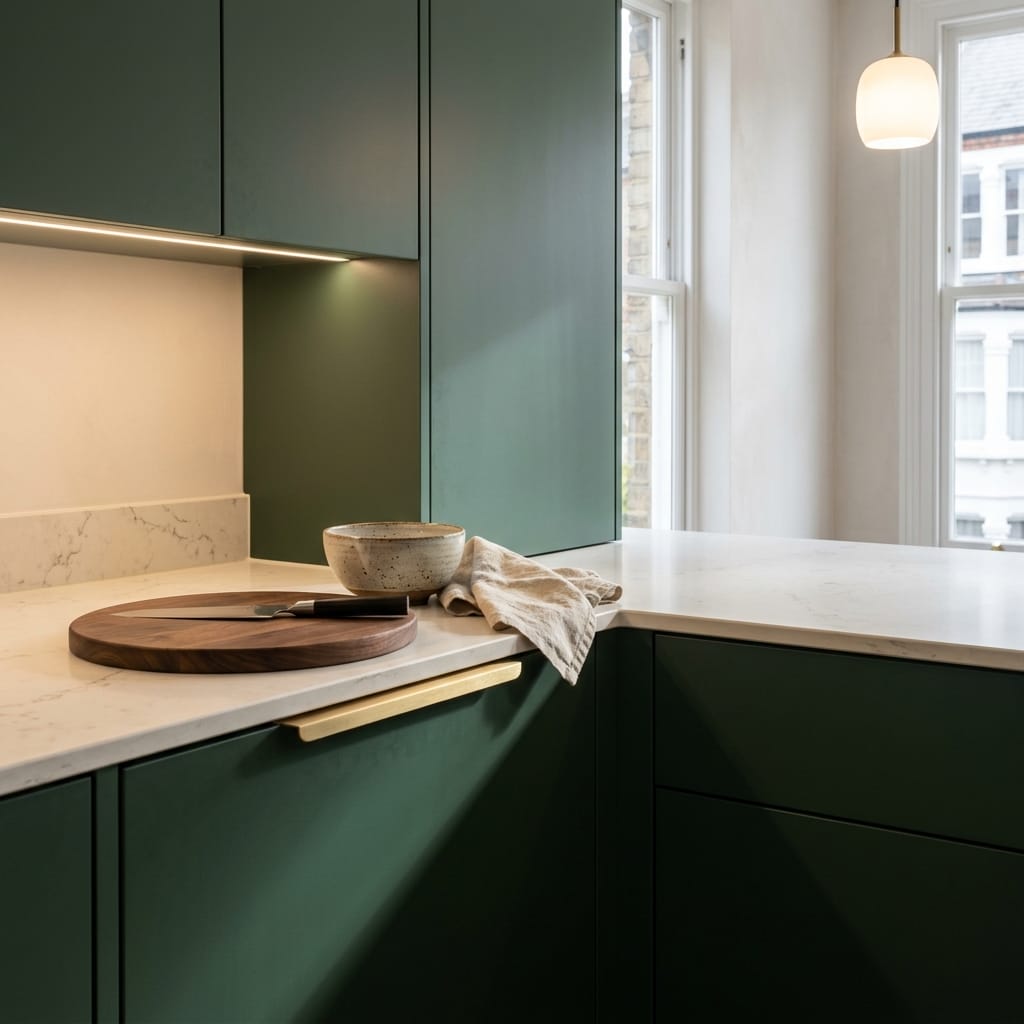 Mastercraft kitchen in Leamington, bespoke design, quality craftsmanship, installed by our own team