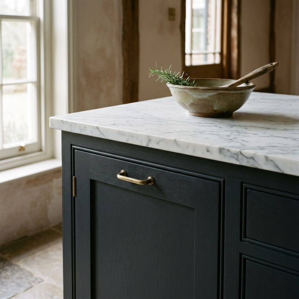 square3_800x800-84 Dark wood unit with white marble worktop and ceramic bowl