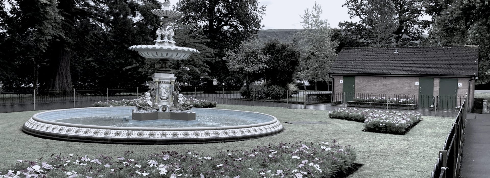 Bespoke Kitchens Aberdare - Mastercraft Kitchens ornate tiered fountain with sculpted figures in landscaped park setting