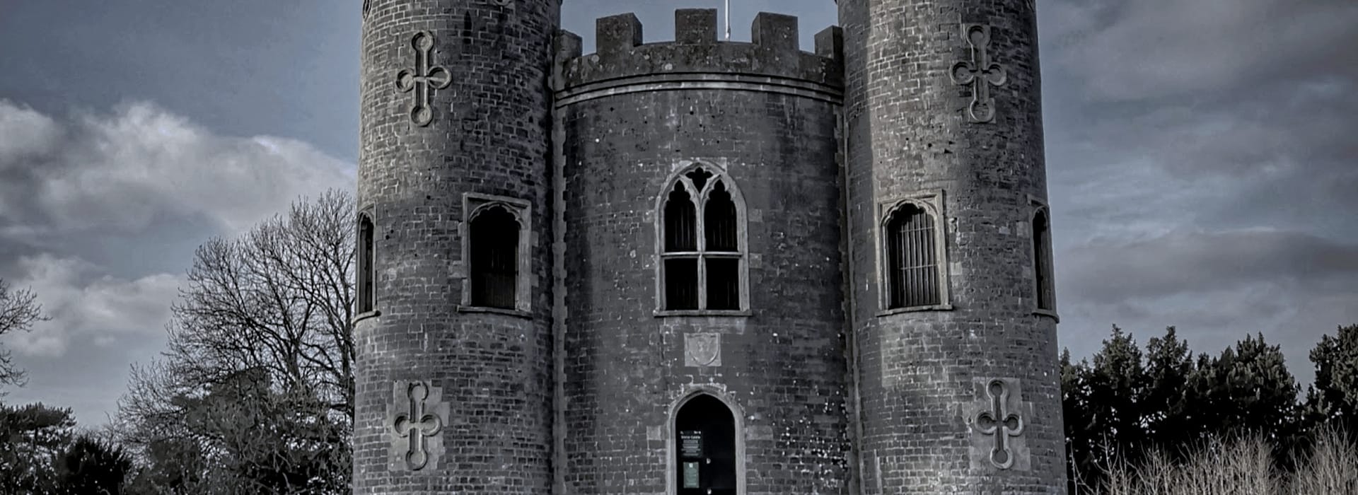 Bespoke Kitchens Westbury-on-Trym - Mastercraft Kitchens grey stone castle with two round towers and arched windows