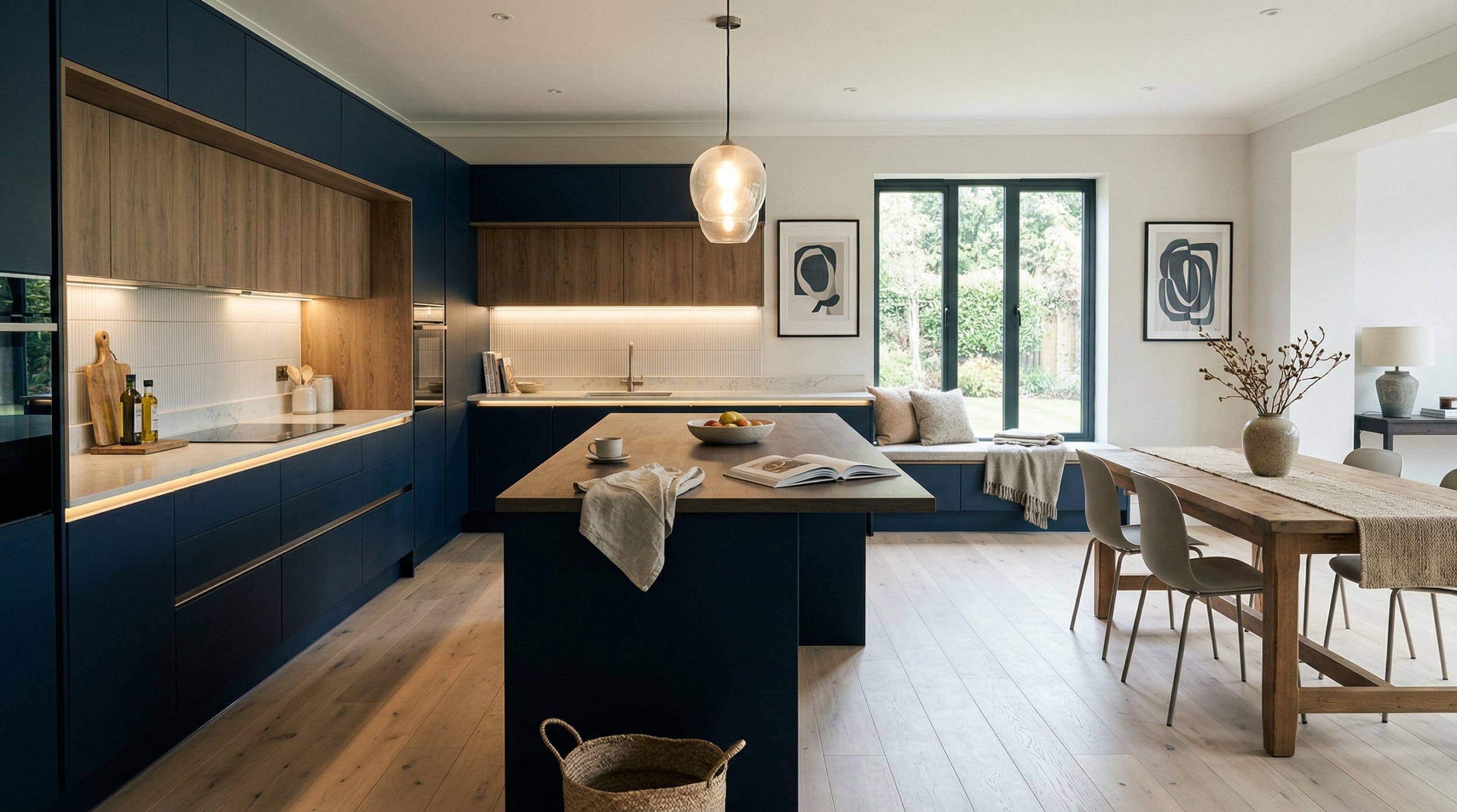 hero2_1200x675-120 Mastercraft bespoke kitchen in Newcastle under Lyme, wide architectural view showing room volume and design quality