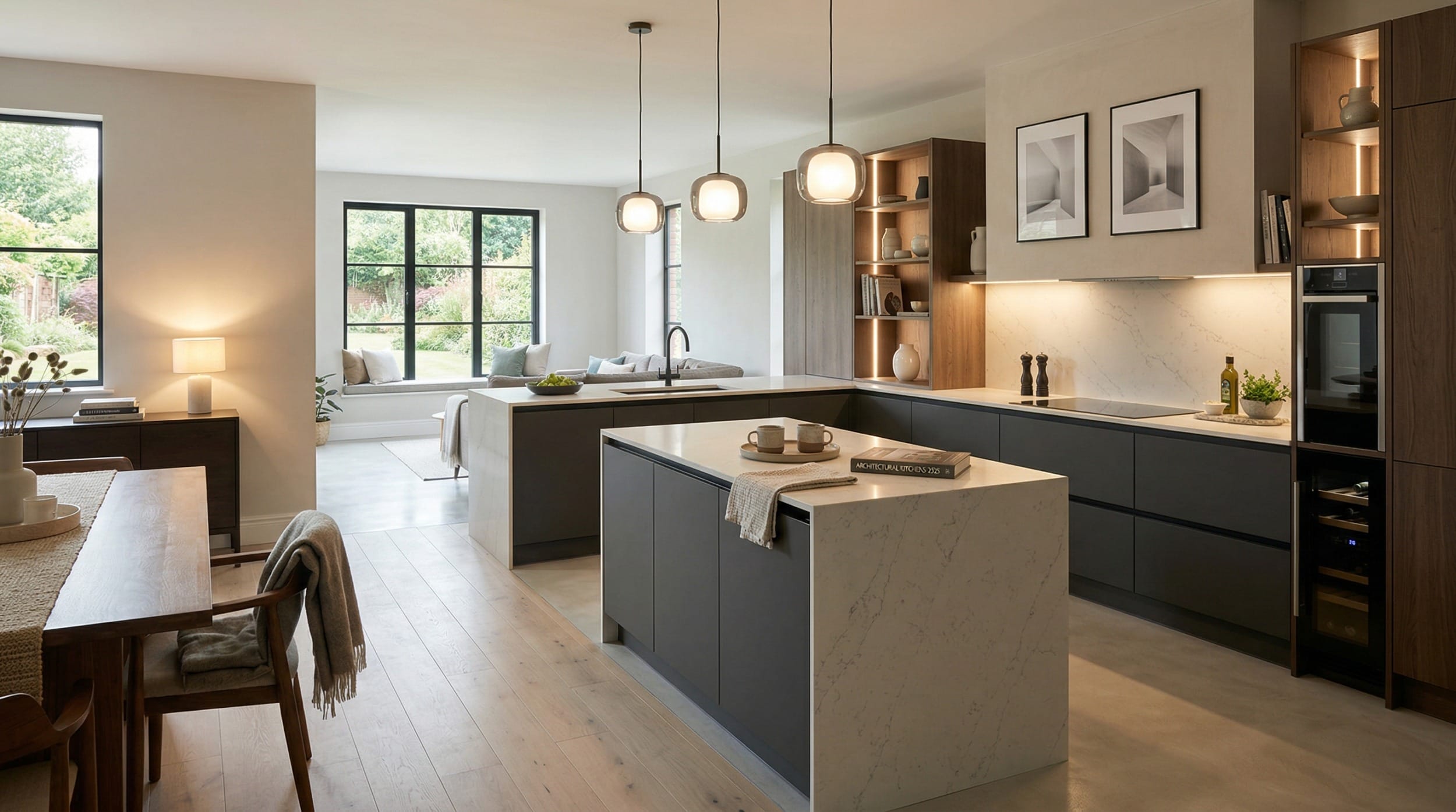 hero2_1200x675-125 Mastercraft bespoke kitchen in Uttoxeter, wide architectural view showing room volume and design quality