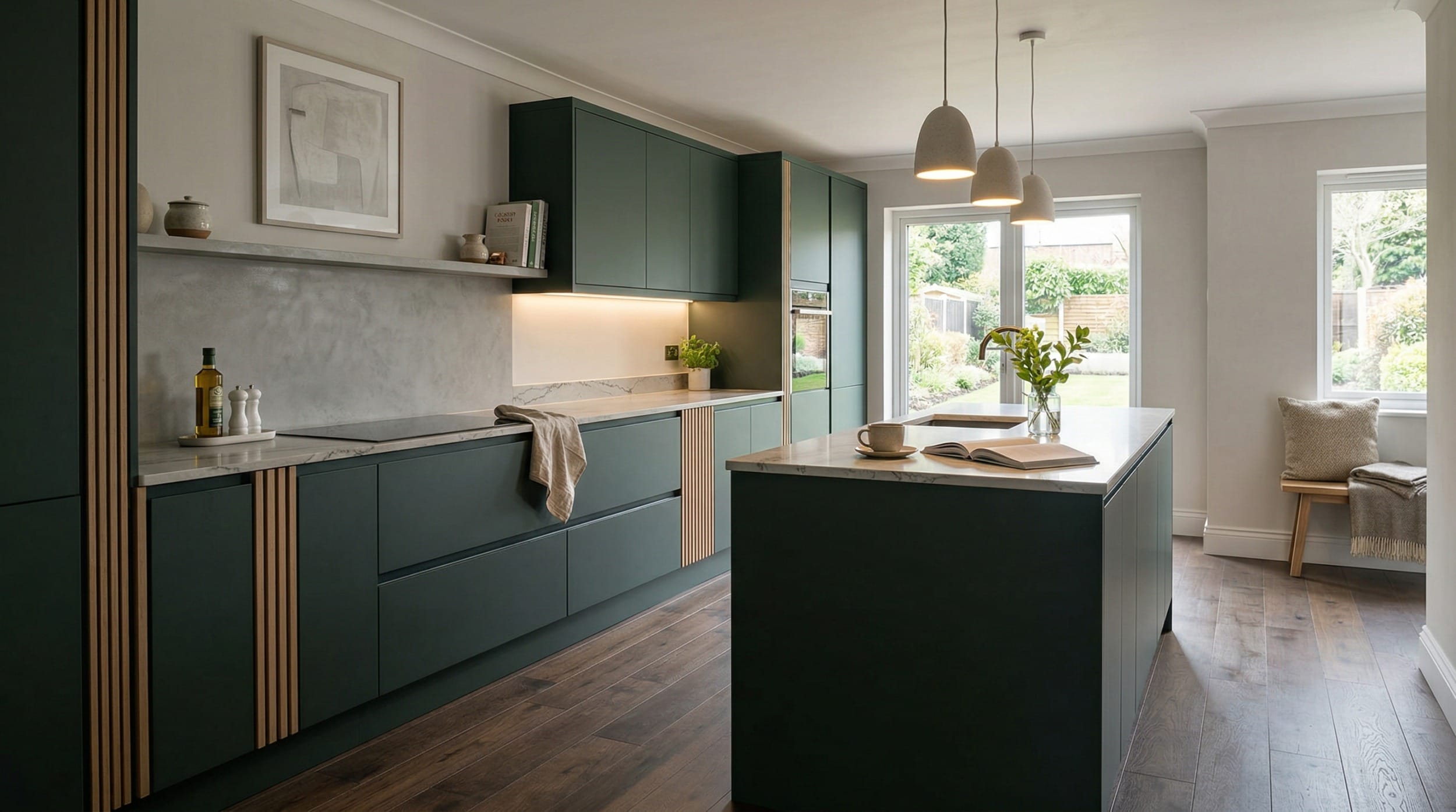 hero2_1200x675-136 Mastercraft bespoke kitchen in Long Eaton, wide architectural view showing room volume and design quality