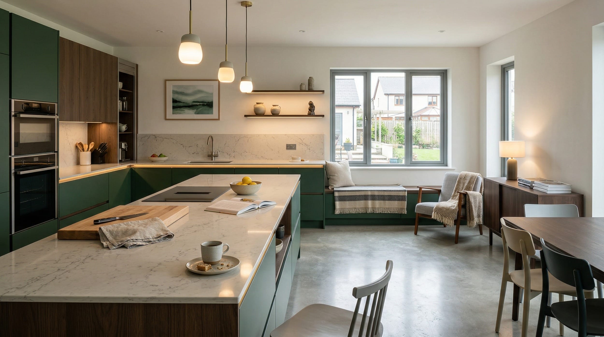 hero2_1200x675-244 Mastercraft bespoke kitchen in Llangefni, wide architectural view showing room volume and design quality