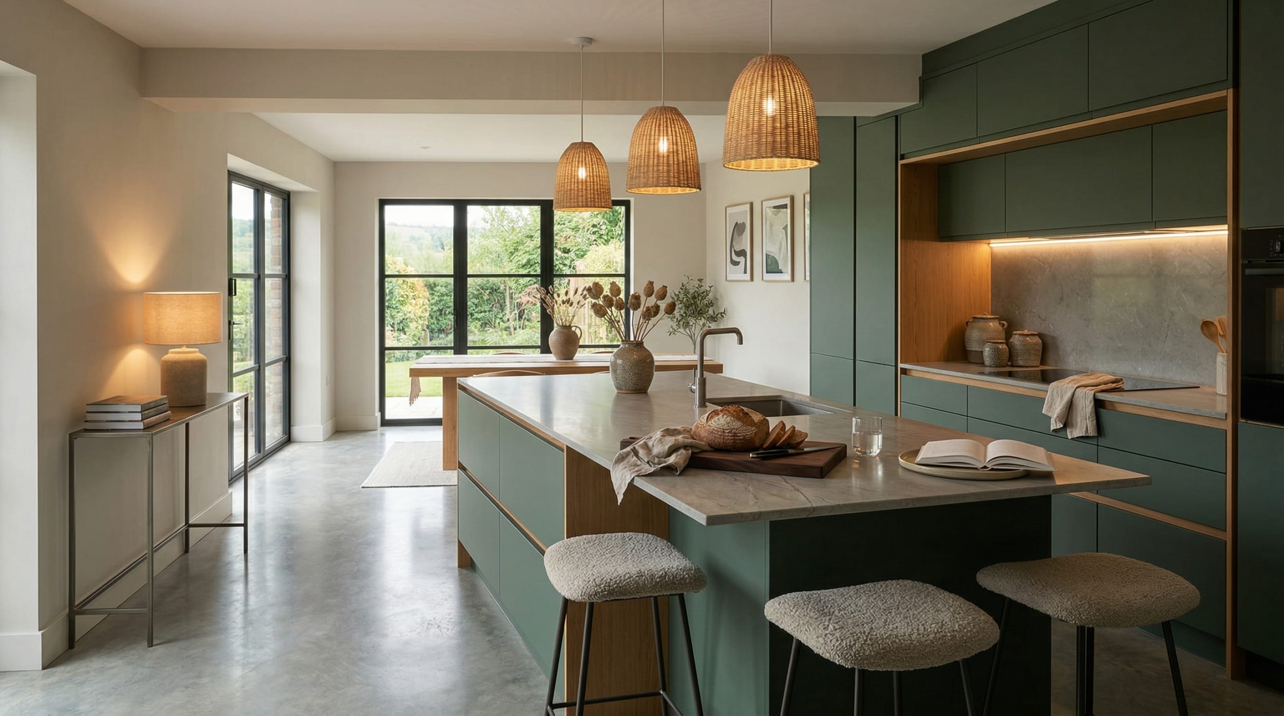 hero2_1200x675-274 Mastercraft bespoke kitchen in Cefn Mawr, wide architectural view showing room volume and design quality