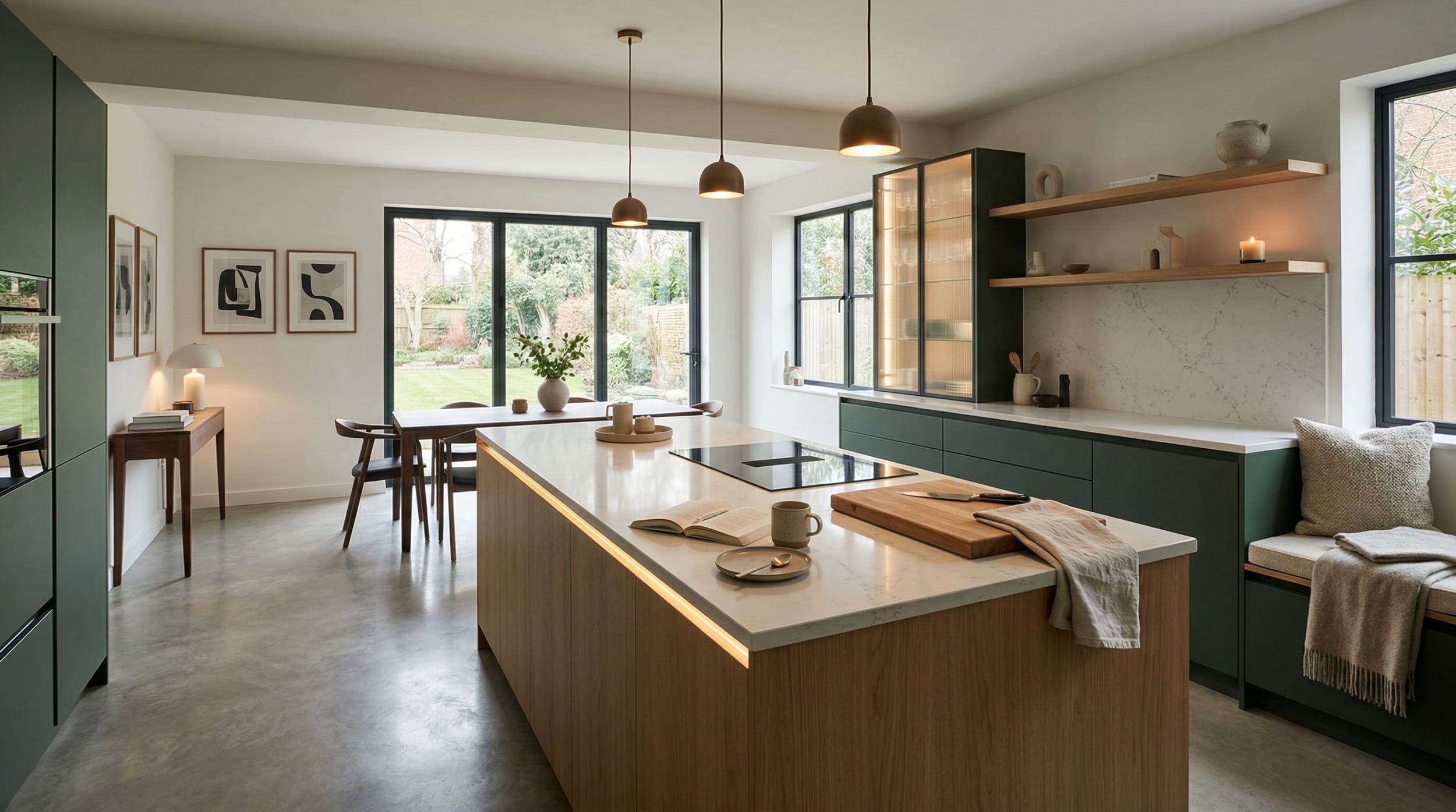 hero2_1200x675-305 Mastercraft bespoke kitchen design, wide architectural view showing room volume and design quality