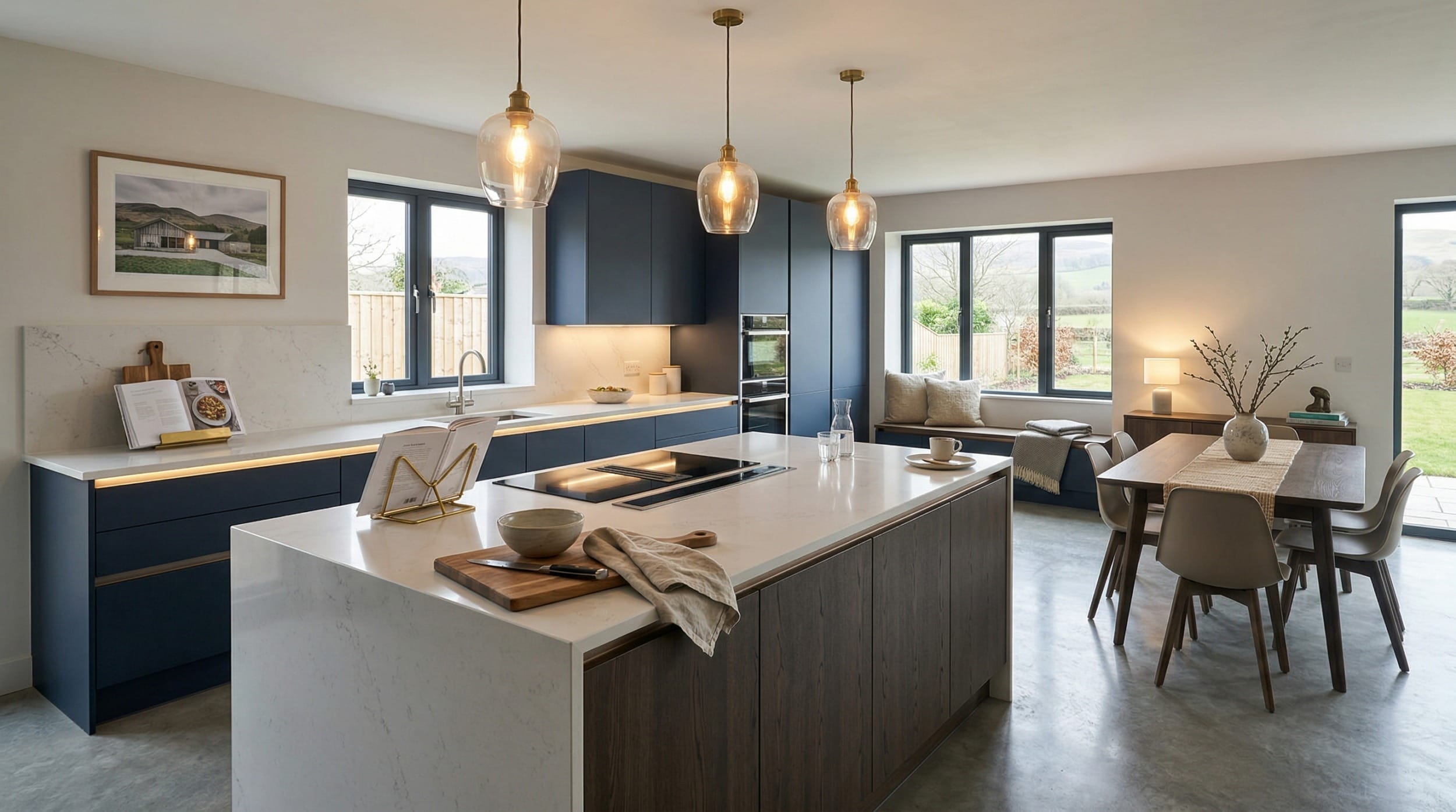 hero2_1200x675-342 Mastercraft bespoke kitchen design, wide architectural view showing room volume and design quality