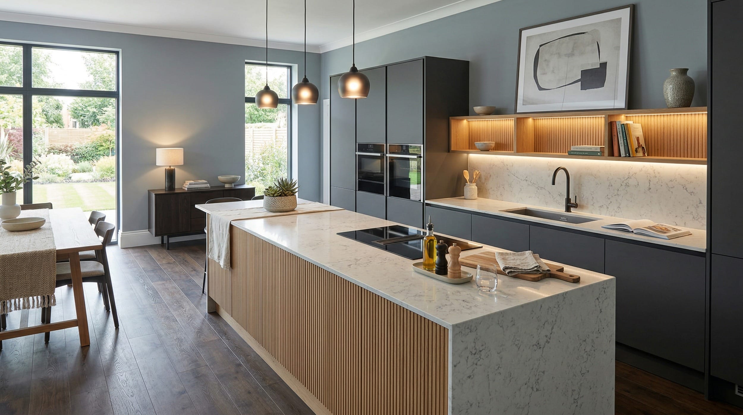 hero2_1200x675-366 Mastercraft bespoke kitchen design, wide architectural view showing room volume and design quality