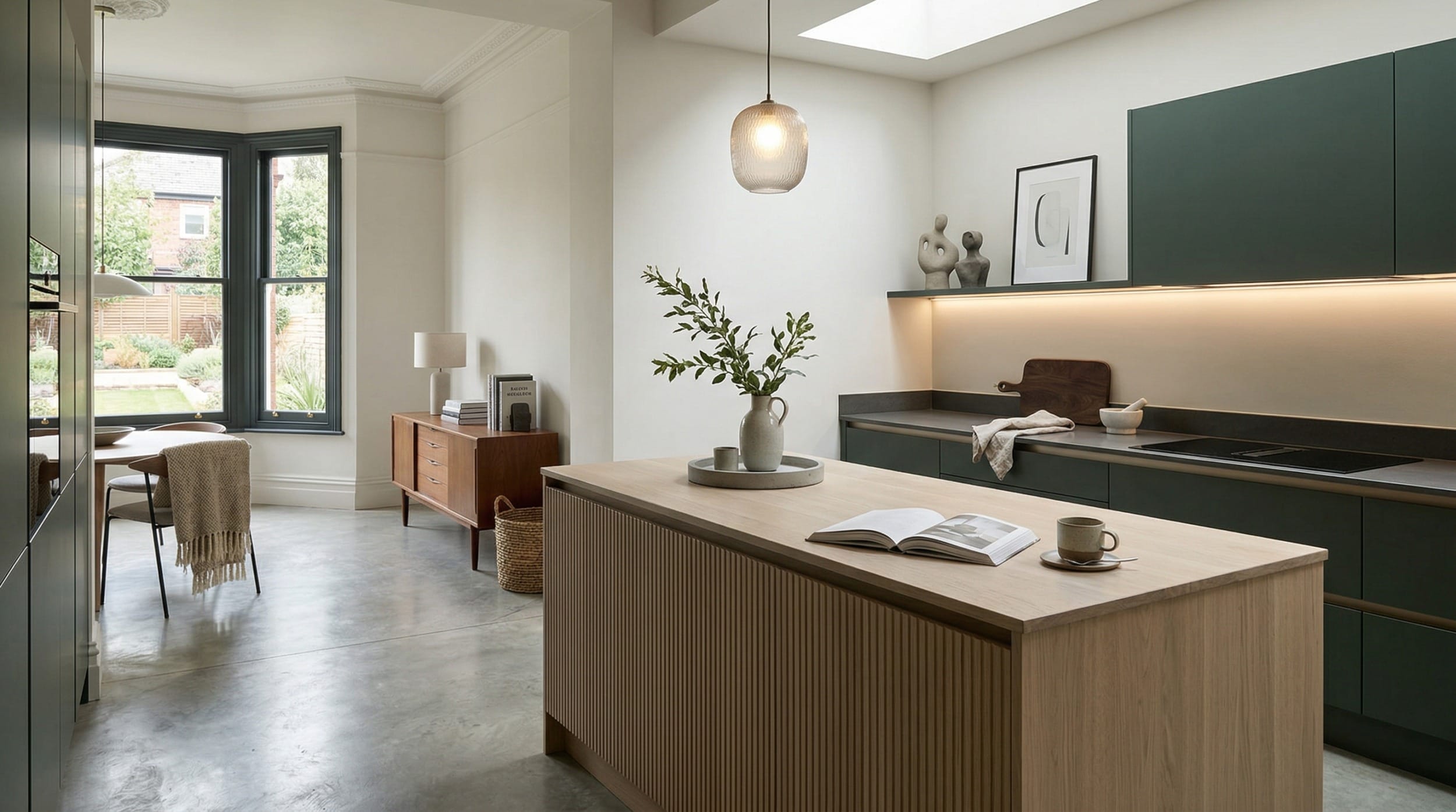 hero2_1200x675-383 Mastercraft bespoke kitchen design, wide architectural view showing room volume and design quality